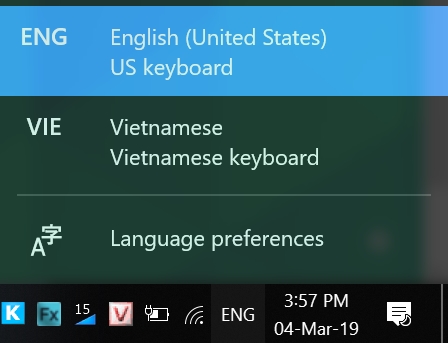 Language Bar Windows 10
